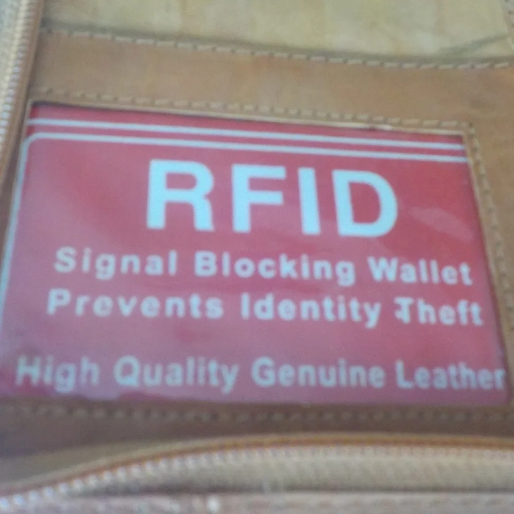 Leather RFID Blocking Travel Wallet - Tan